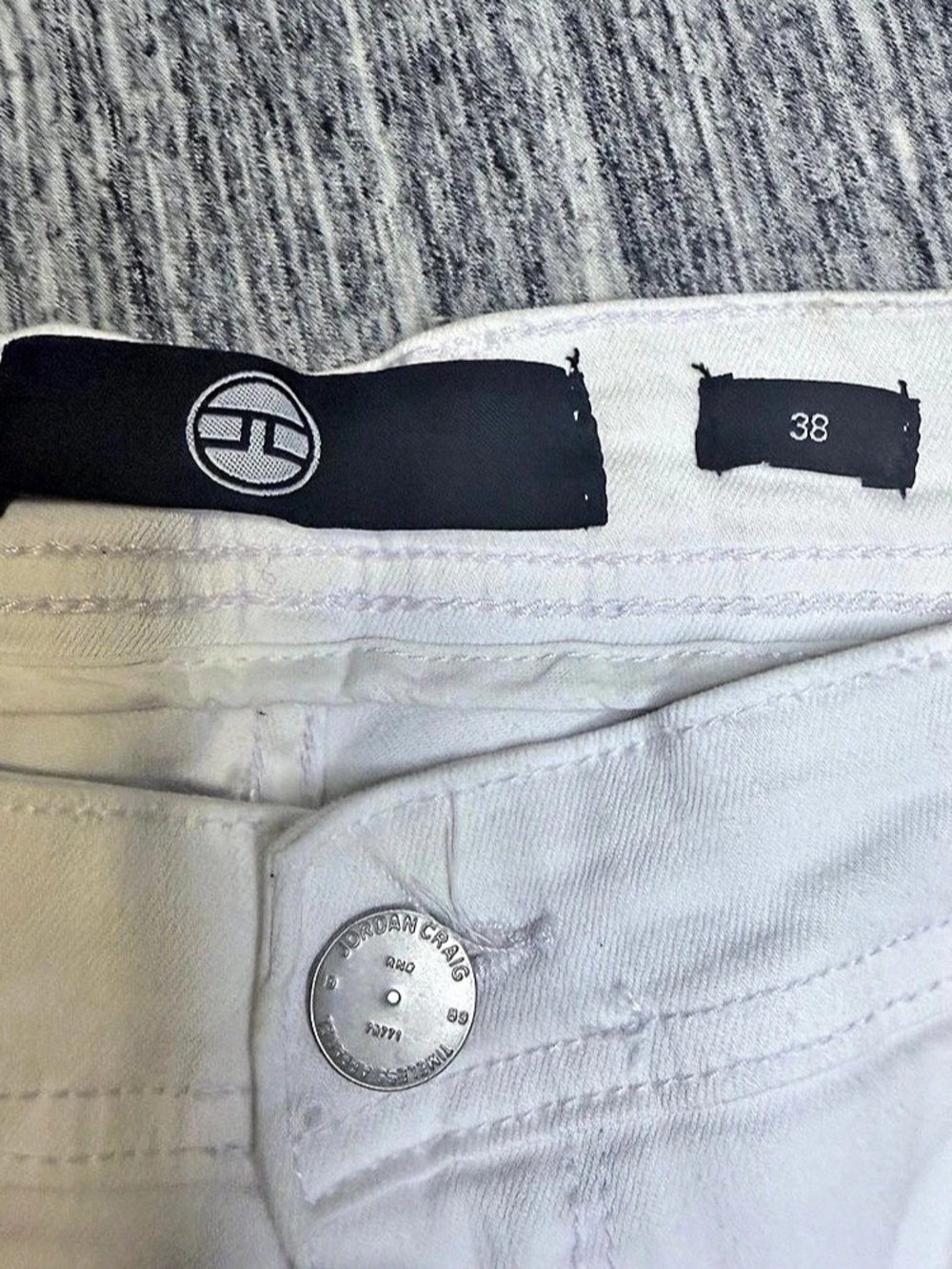 SOPRANI Distressed Straight Leg Jeans in White Waist 38 - Picture 3 of 6